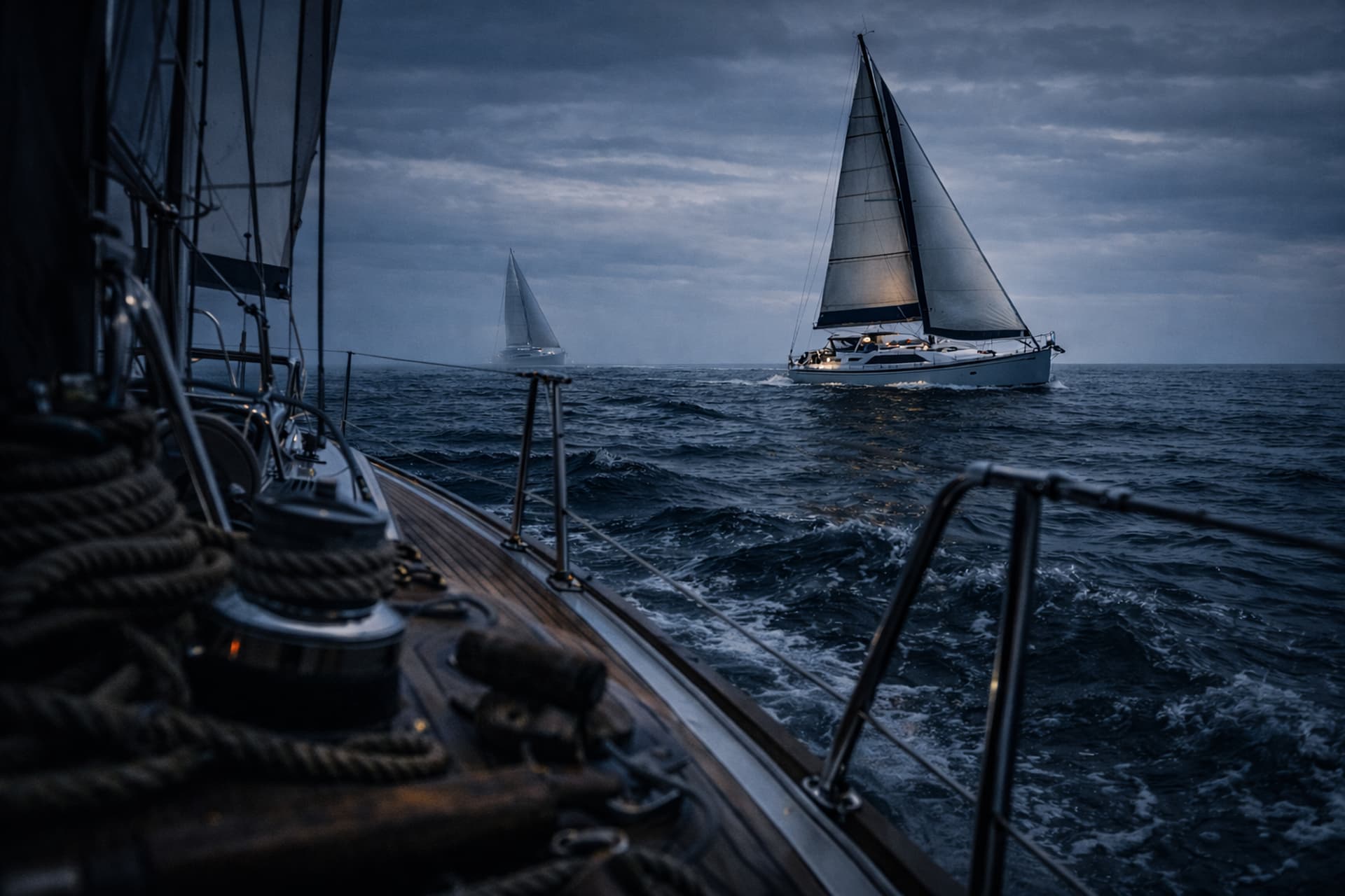 Sailing at dusk
